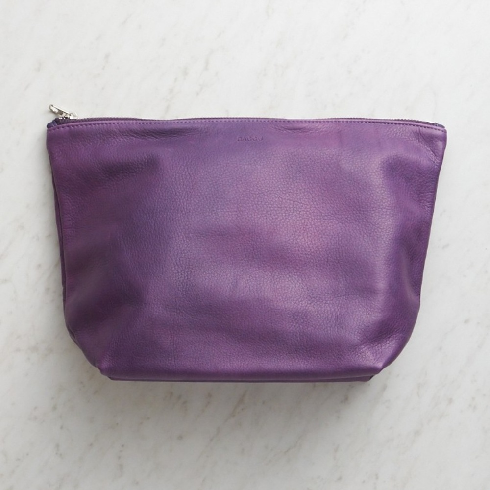 Baggu Stash Leather Clutch Large - Violet - Picture 2 of 3